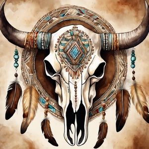 Bull skull dream catcher 20 oz tumbler